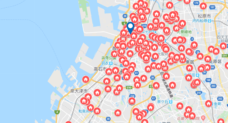 大阪府堺市エリア地図