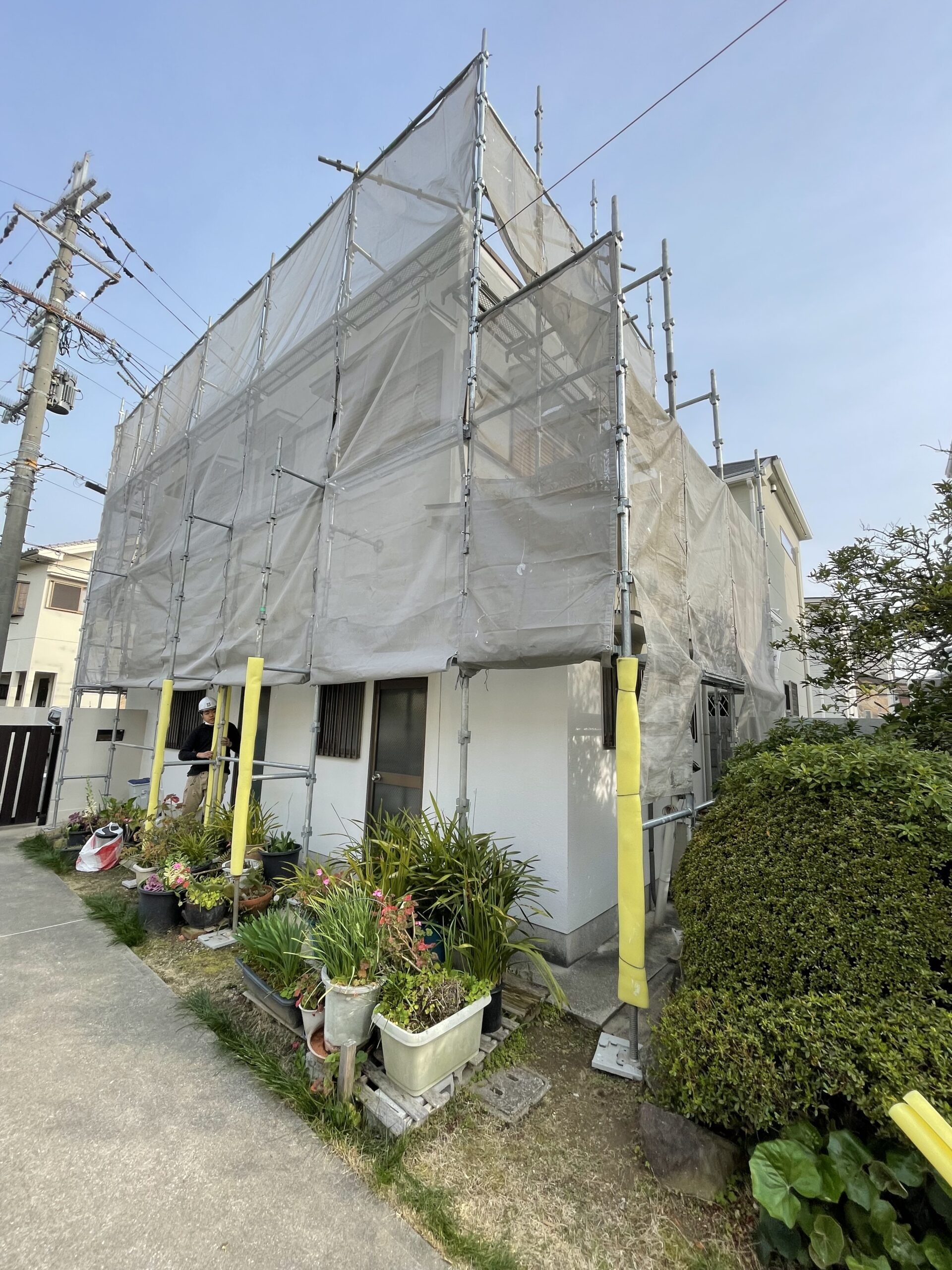 足場完成しました♪│堺市の外壁塗装・屋根塗装・雨漏り専門店　千成工務店