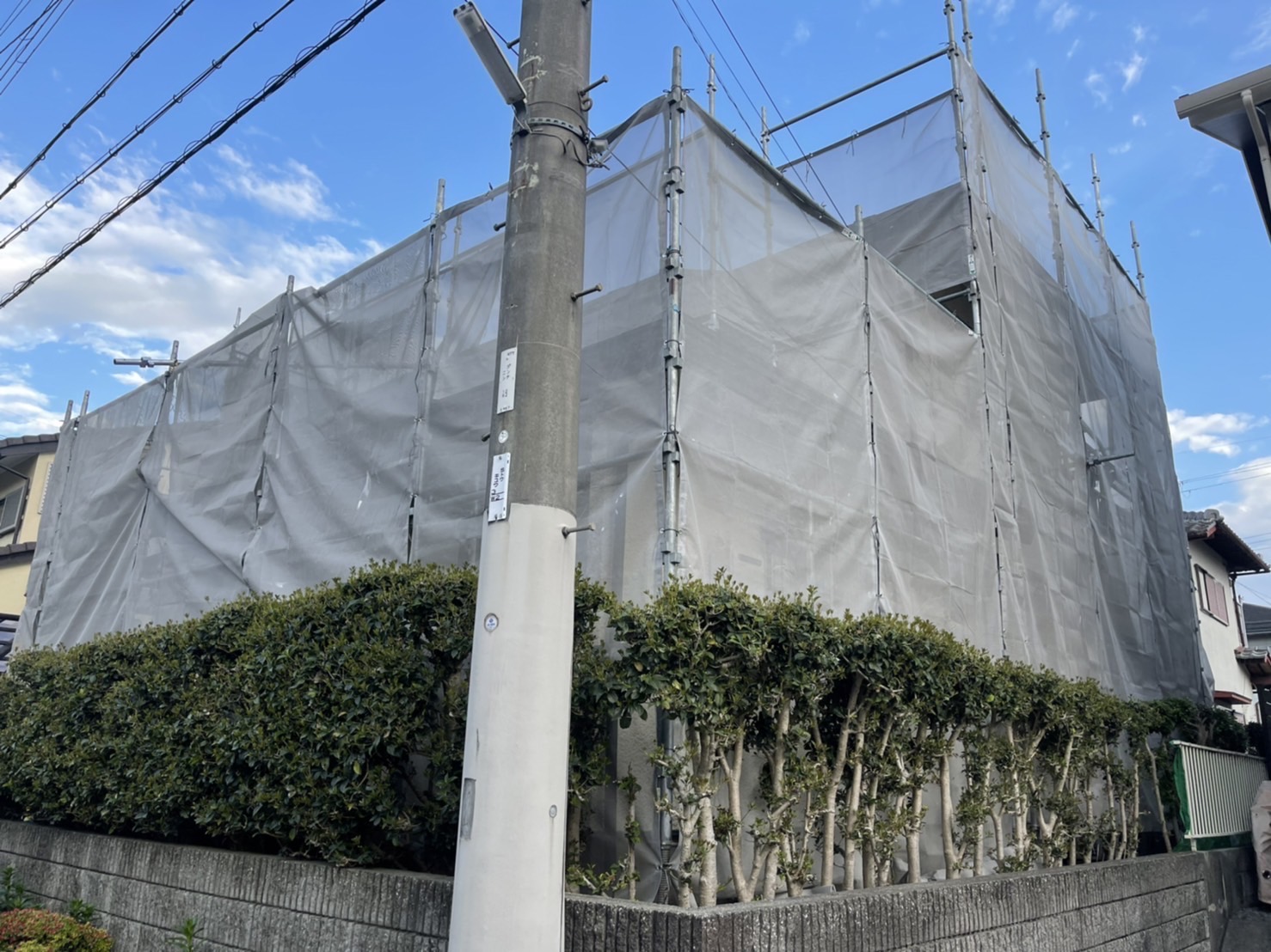 足場完成しました！│堺市の外壁塗装・屋根塗装・雨漏り専門店　千成工務店