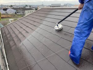 高圧洗浄　屋根　飛散防止
